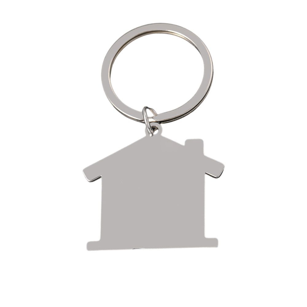 Engravable House Keychain Gold - Seller Supplies My Custom Designs Silver