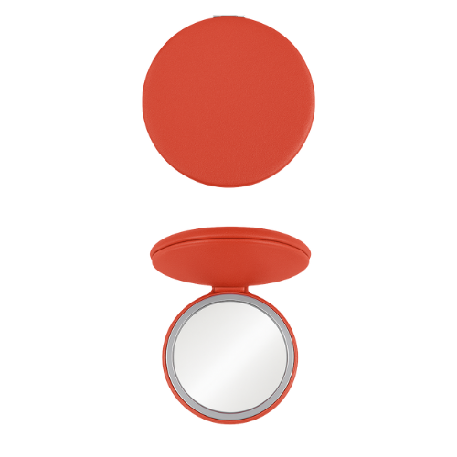 Engravable Red To Black Pocket Mirror - Luxury Leatherette Makeup Tool My Custom Designs