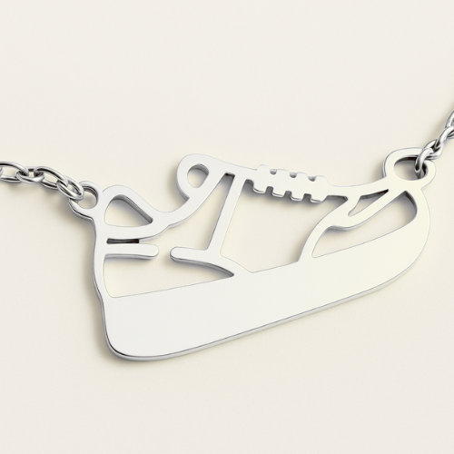 Engravable Gold & Silver Sneaker Necklace My Custom Designs Silver