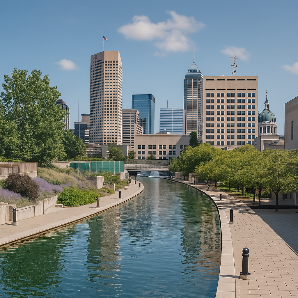 Indianapolis Canal Walk - Indiana United States - Rendered - Digital File Digital My Custom Designs PDF