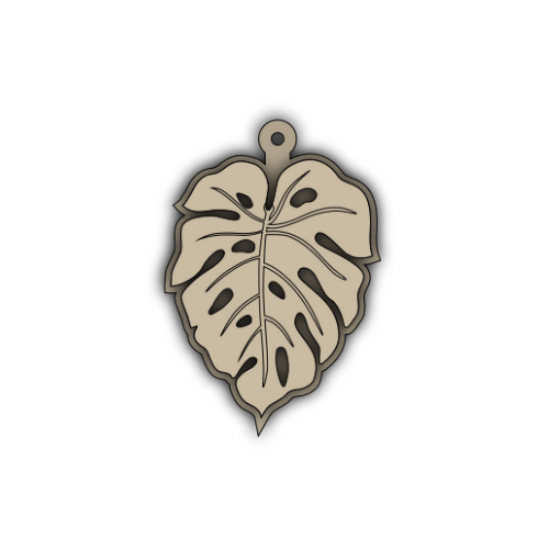 Plant Leaf Keychain 2 Layer Design - Digital File Layered Designs My Custom Designs SVG