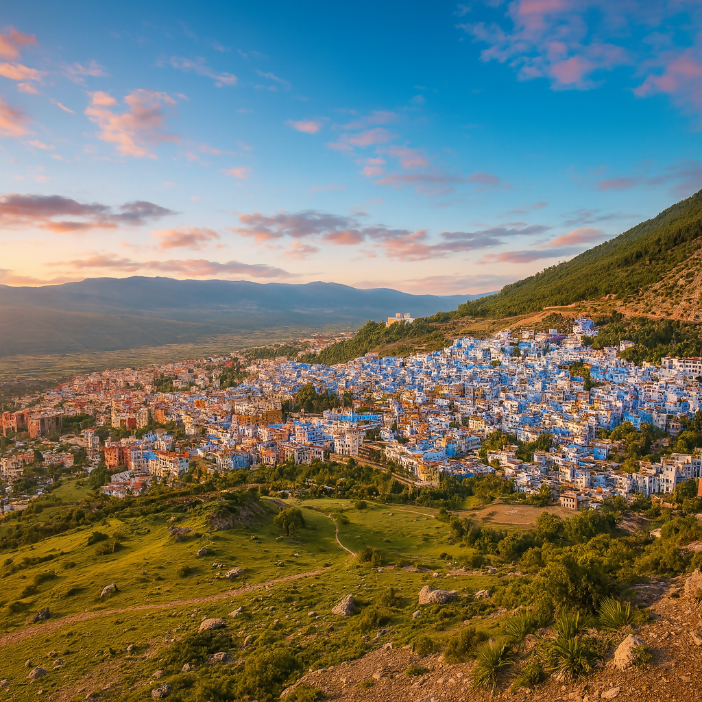 Blue City Mountain View - Chefchaouen Morocco - Africa - Rendered - Digital File Digital My Custom Designs PDF