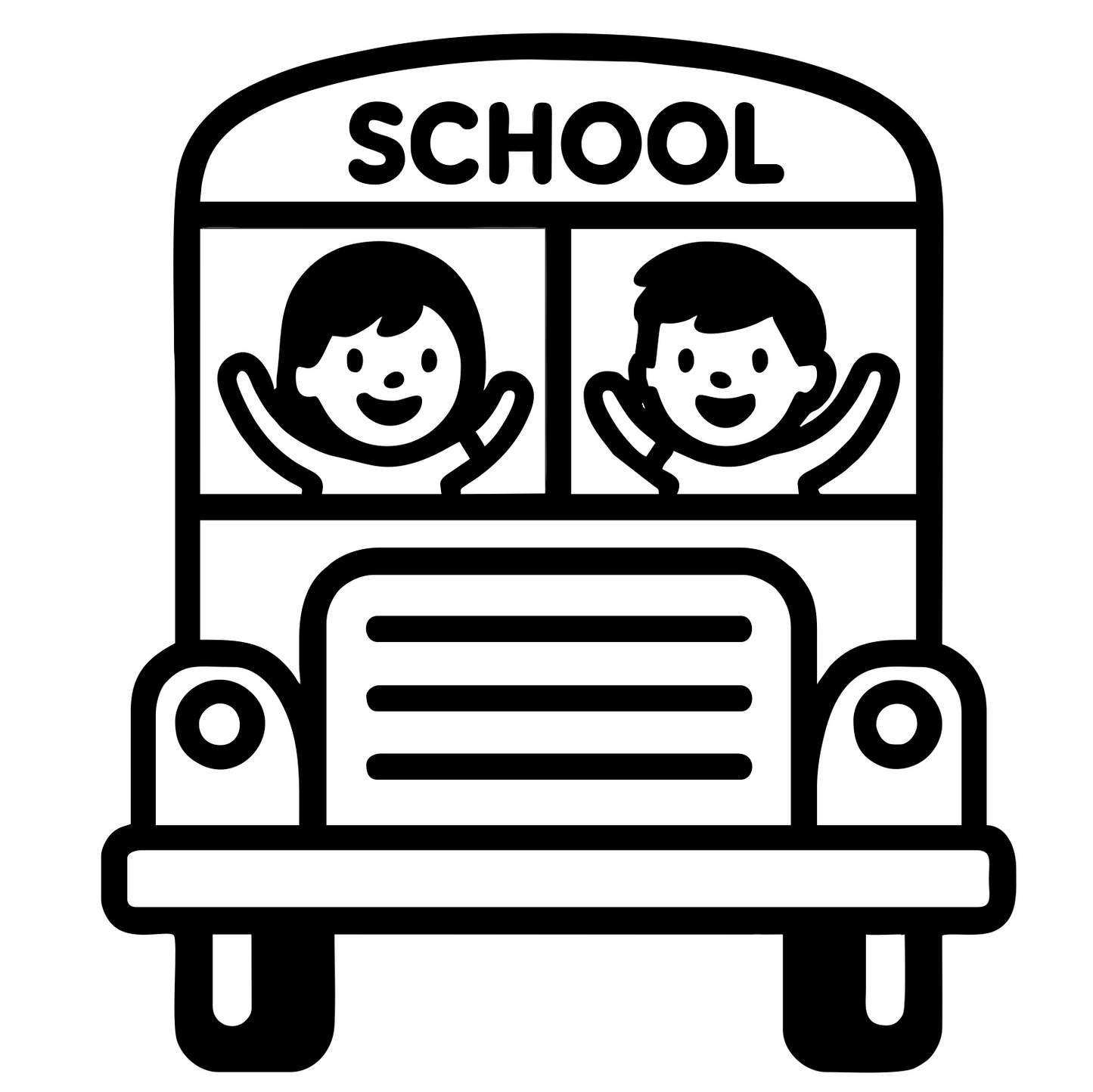 Bus With Waving Kids - Digital File - XCS Friendly Tumbler My Custom Designs PNG