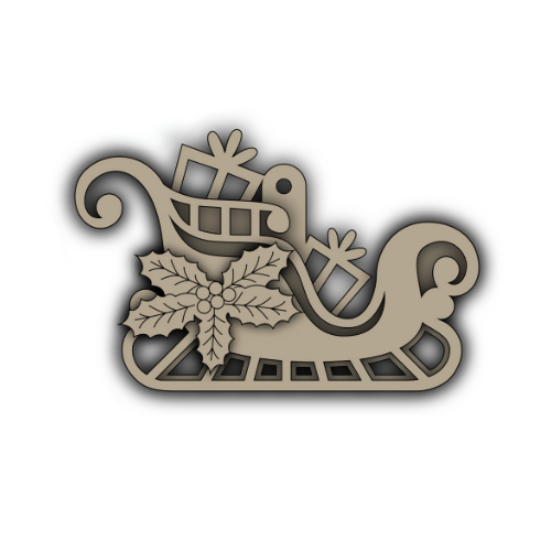 Sled Layered Christmas Ornament - Digital File Digital My Custom Designs SVG