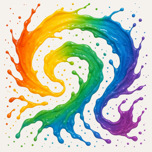 Food and Drinks - Rainbow Smoothie Splashes In Abstract Motion - Pattern - Digital File Digital My Custom Designs PDF