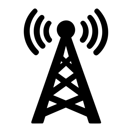 Radio Tower with Signal Waves - Vector Graphics - Digital File Digital My Custom Designs PDF