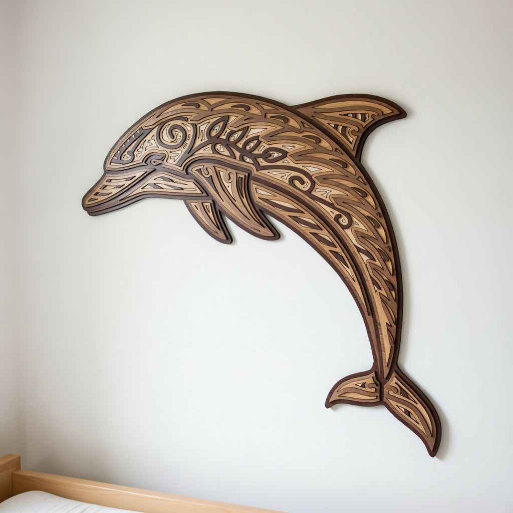 Dolphin - Layered Line Design - Digital File Digital My Custom Designs