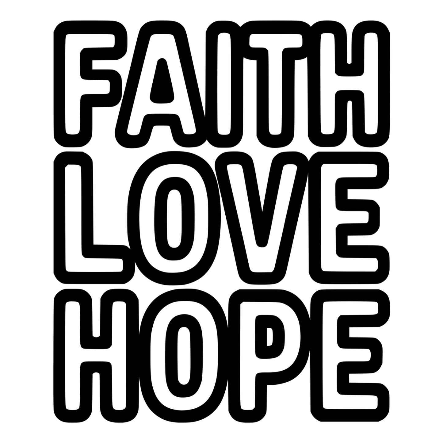 Faith Love Hope Text - Digital File - XCS Friendly Digital My Custom Designs PNG