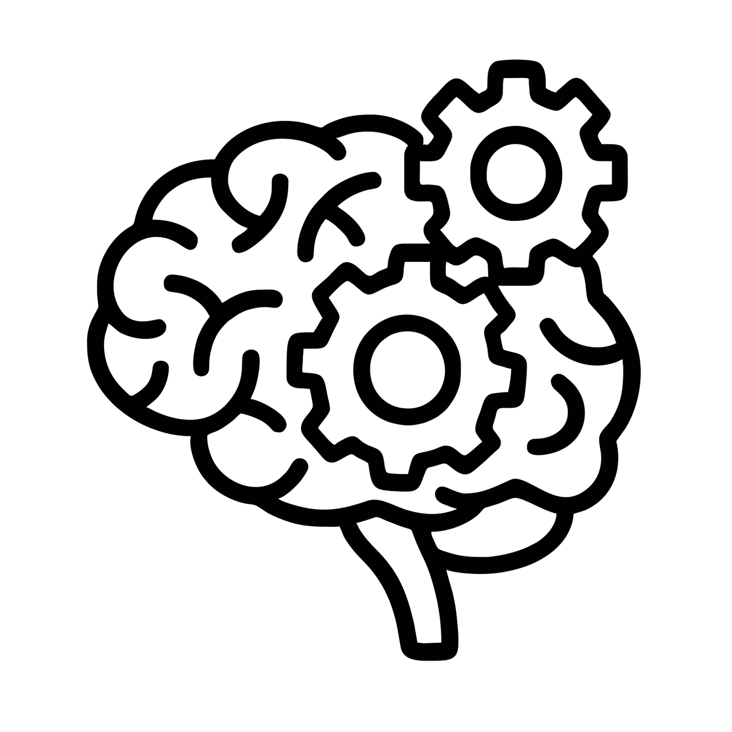 Brain With Gears Sketch - Digital File - XCS Friendly Digital My Custom Designs PNG