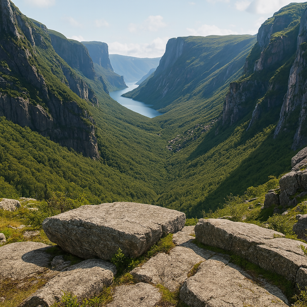 Western Brook Pond Fjord Viewpoint - Gros Morne National Park - Newfoundland and Labrador Canada - Rendered - Digital File Digital My Custom Designs PDF