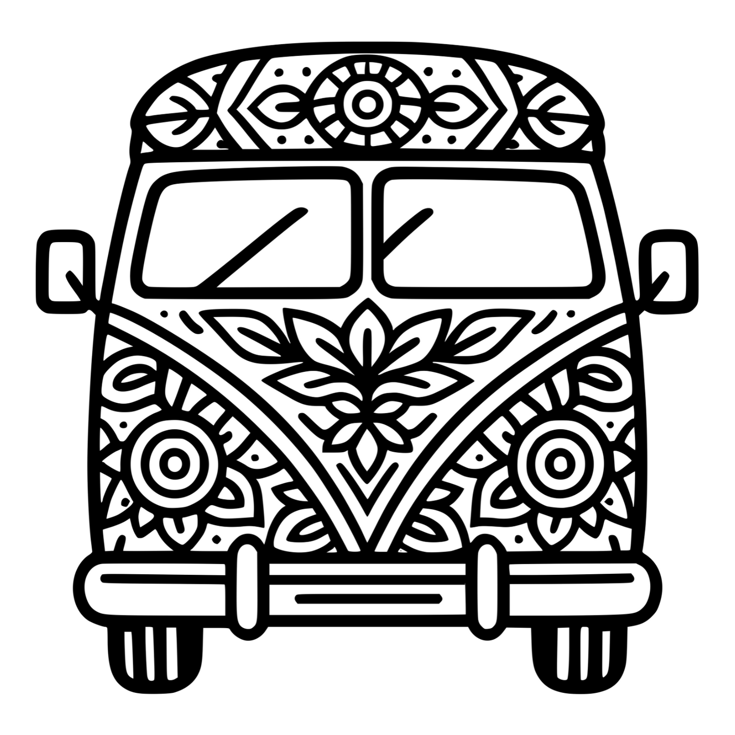 Van Mandala Sketch - Digital File - XCS Friendly Digital My Custom Designs PNG
