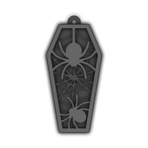 Spider Coffin Layered Keychain Earring Design - My Custom Designs Digital My Custom Designs SVG