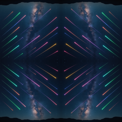 Nature and Landscape - Meteor Shower Streaks With Colorful Trails - Pattern - Digital File Digital My Custom Designs PDF