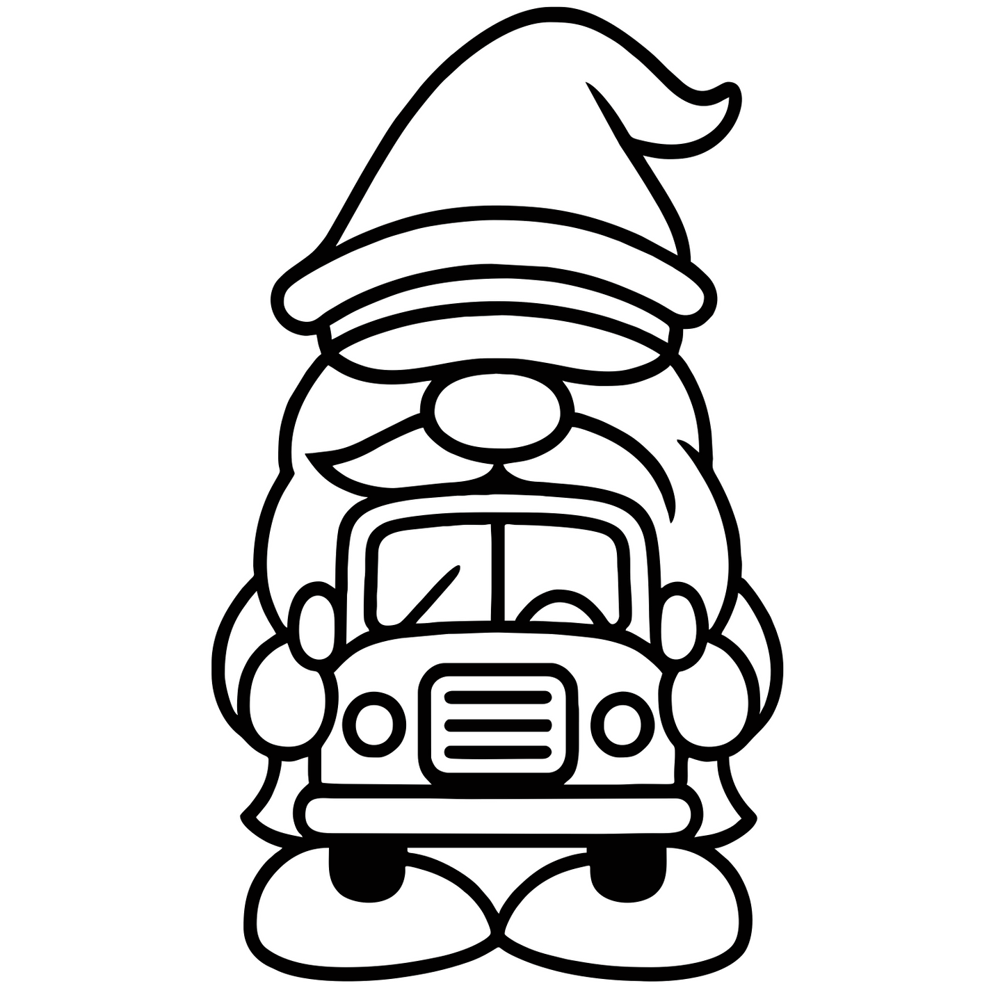 Cartoon Bus Driver Gnome - Digital File - XCS Friendly Tumbler My Custom Designs PNG