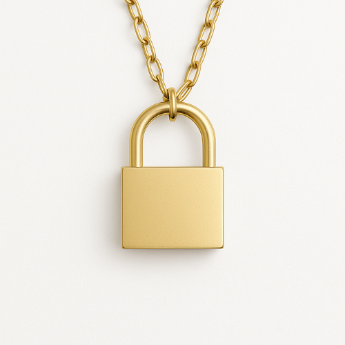 Engravable Gold & Silver Lock Necklace My Custom Designs