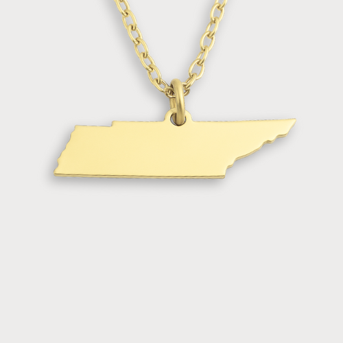 Engravable Gold & Silver Tennessee Pendant Necklace Jewelry My Custom Designs