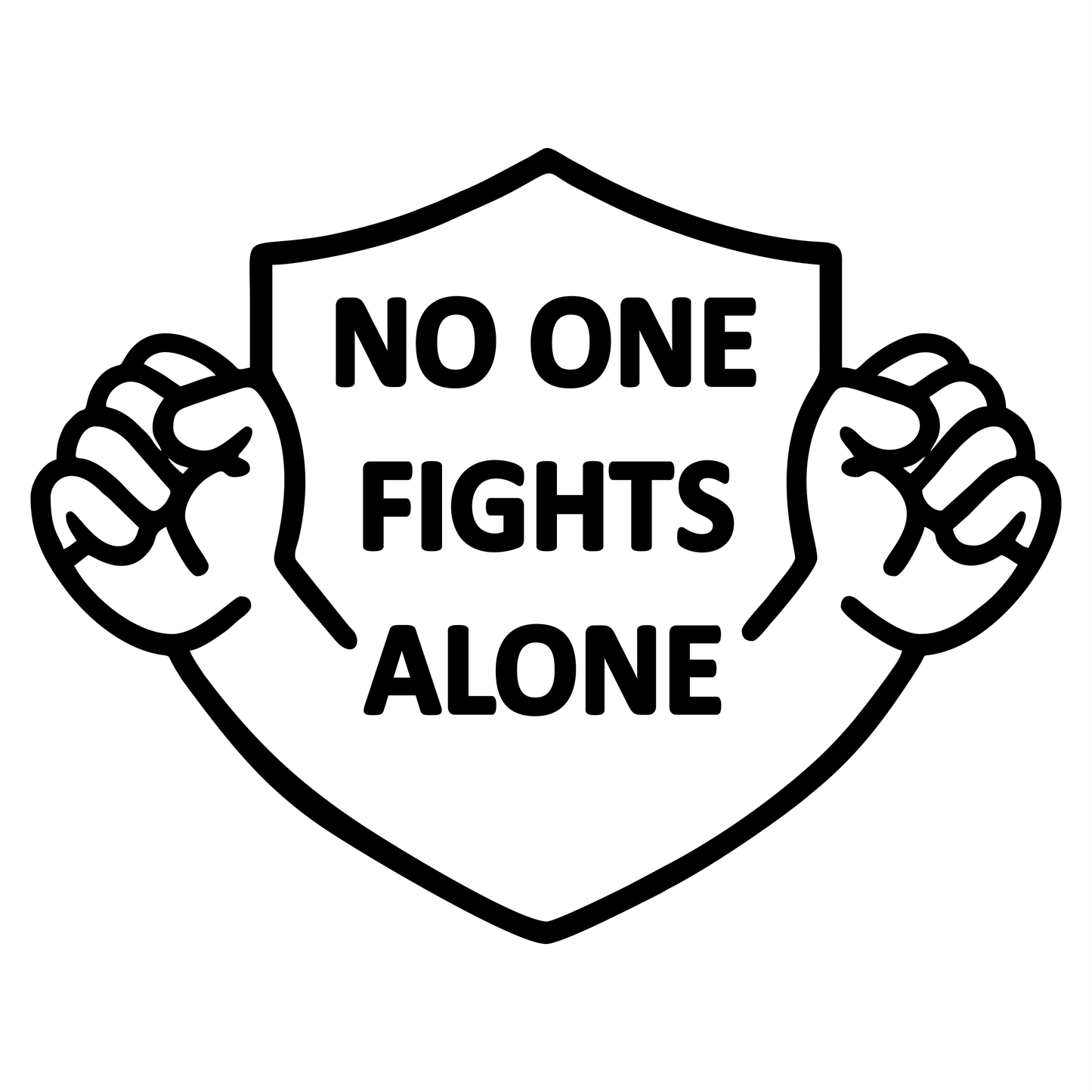 No One Fights Alone - Digital File - XCS Friendly Digital My Custom Designs PNG