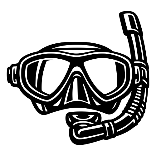 Mask and Snorkel Illustration - Vector Graphics - Digital File Digital My Custom Designs PDF