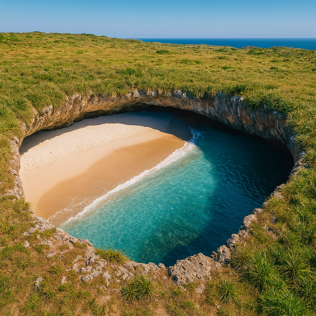 Marietas Islands & Hidden Beach (Islas Marietas y Playa del Amor) - Nayarit Mexico - Rendered - Digital File Digital My Custom Designs PDF