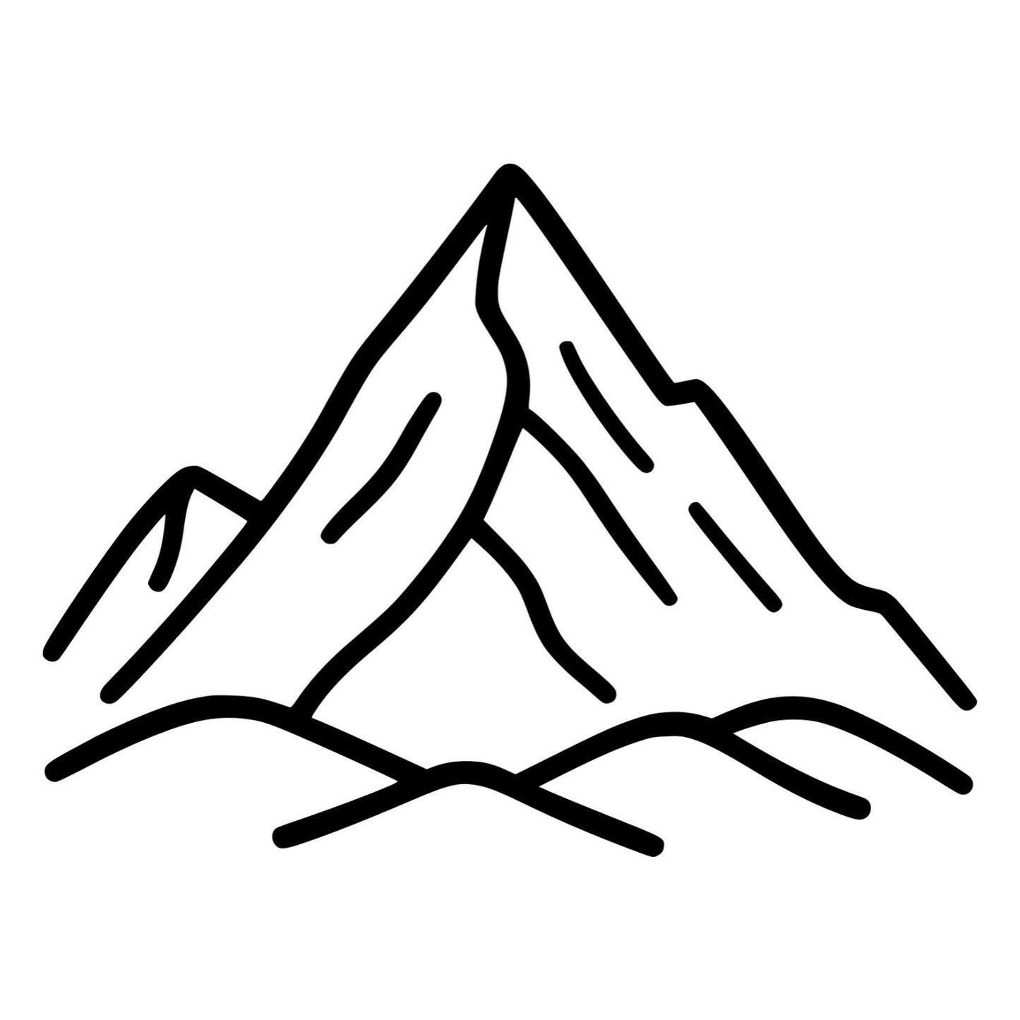 Mountain Outline Sketch - Digital File - XCS Friendly Digital My Custom Designs PNG