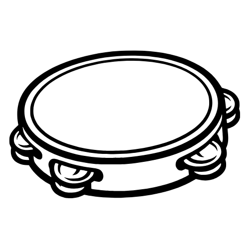 Tambourine Sketch - Vector Graphics - Digital File
