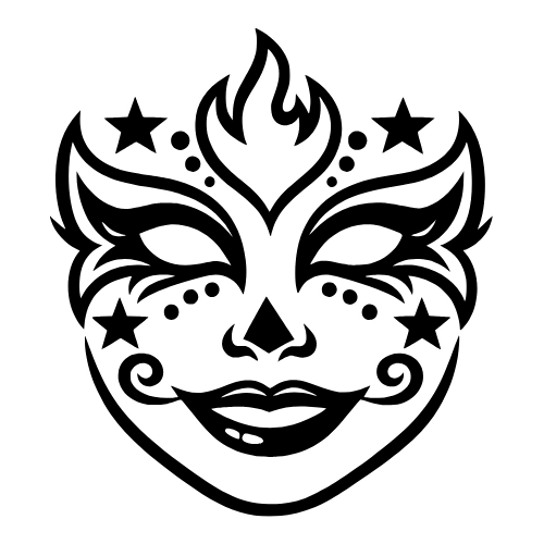 Face Paint Sketch - Vector Graphics - Digital File Digital My Custom Designs PDF