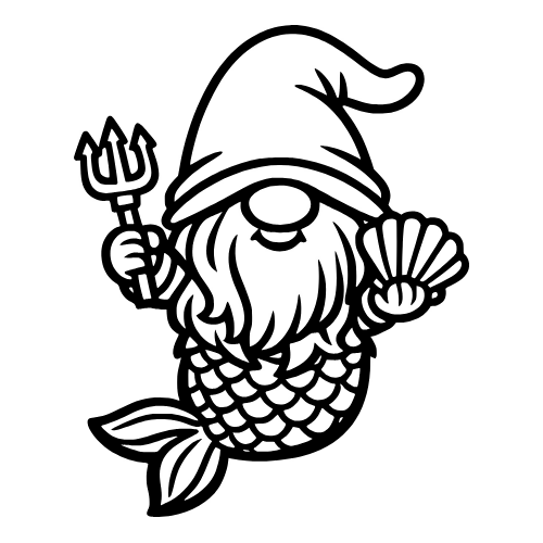 Cartoon Merman Gnome - Vector Graphics - Digital File Digital My Custom Designs PDF