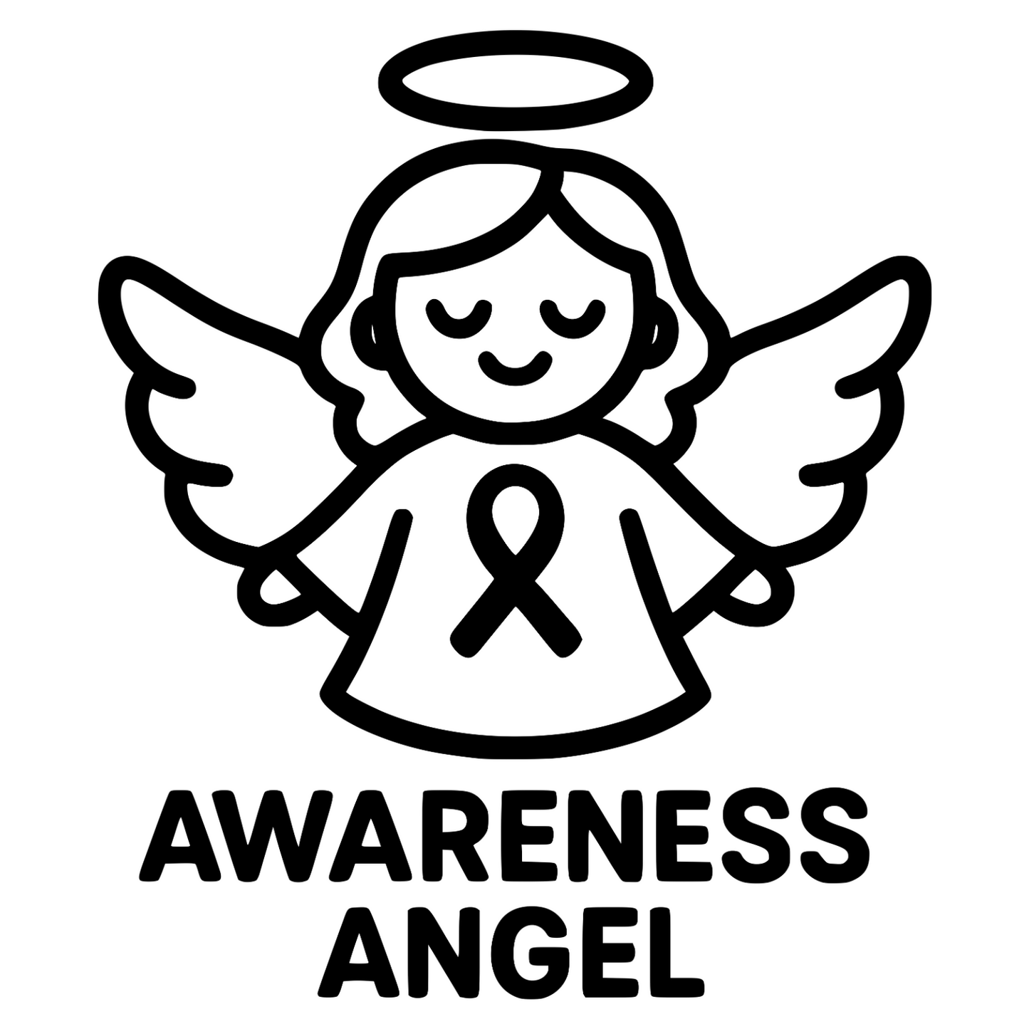 Cartoon Awareness Angel - Digital File - XCS Friendly Digital My Custom Designs PNG