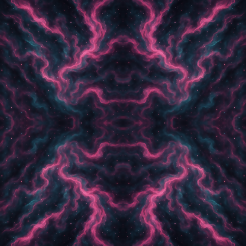 Futuristic and Sci-Fi - Interstellar Nebula Swirls In Neon Pink And Teal - Pattern - Digital File Digital My Custom Designs PDF