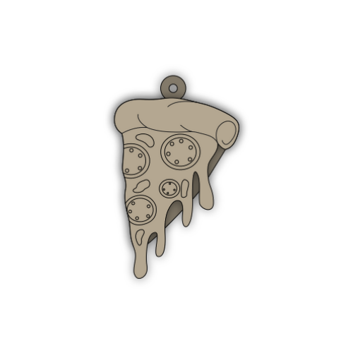 Pizza Slice Keychain - Laser Friendly - Digital File Layered Designs My Custom Designs SVG