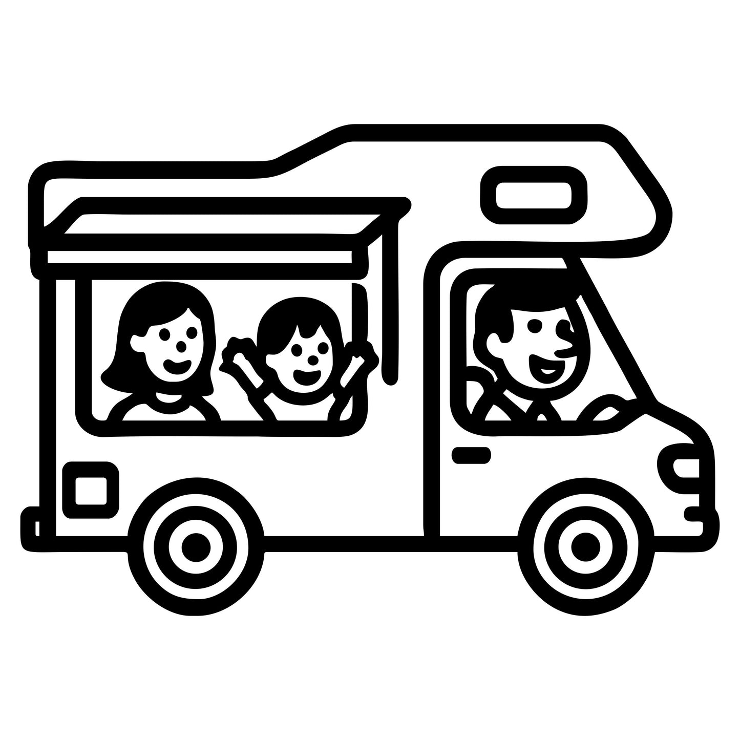 Cartoon Family in RV - Digital File - XCS Friendly Digital My Custom Designs PNG