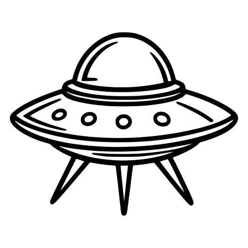Alien Spaceship Sketch - Digital File - XCS Friendly Digital My Custom Designs PDF