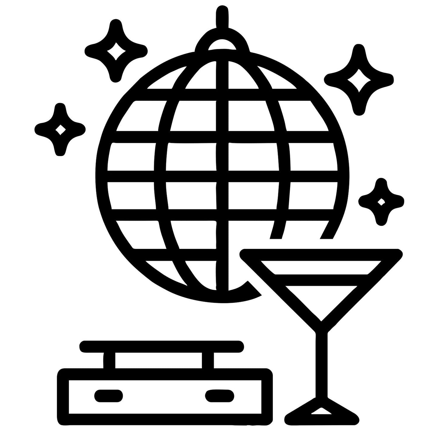 Disco Ball With Martini - Digital File - XCS Friendly Tumbler My Custom Designs PNG