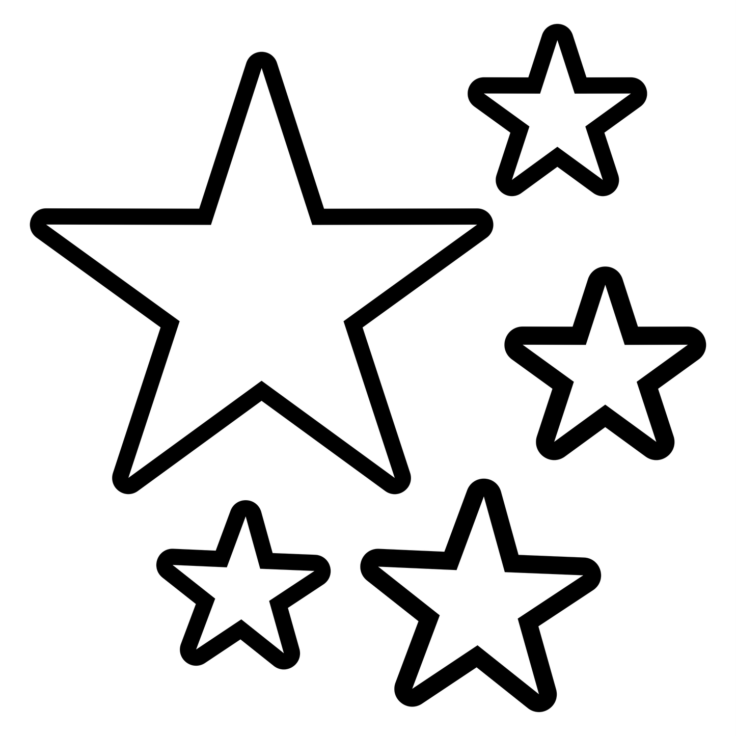 Stars Outline Design - Digital File - XCS Friendly Digital My Custom Designs PNG