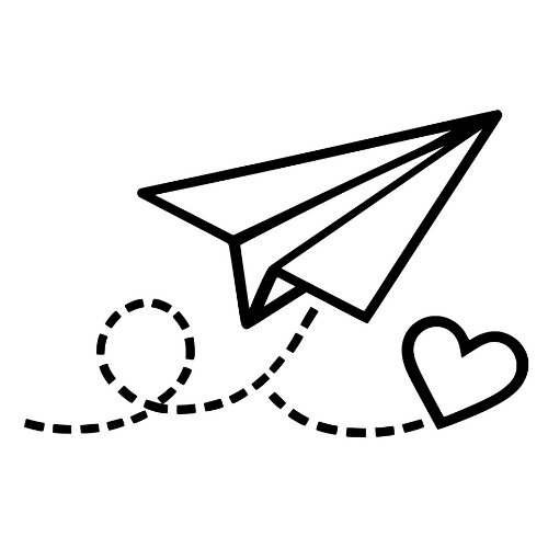 Paper Airplane with Heart - Digital File - XCS Friendly Digital My Custom Designs PDF