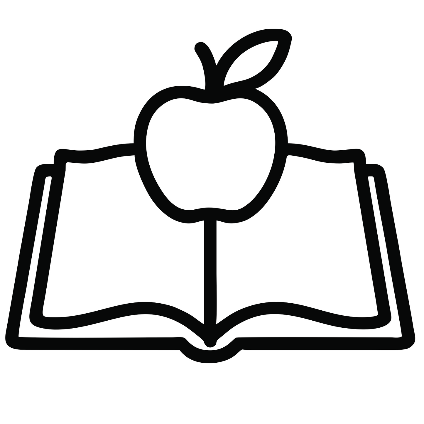 Open Book With Apple - Digital File - XCS Friendly Tumbler My Custom Designs PNG