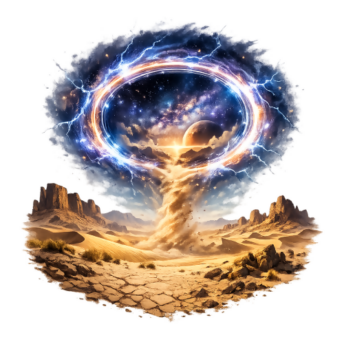 Pop Culture & Fandom - Cosmic Portal Over Desert Sands - T Shirt Design - Digital File Digital My Custom Designs 300 DPI PNG