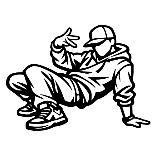 Hip Hop Dancer Sketch - Vector Graphics - Digital File Digital My Custom Designs PDF