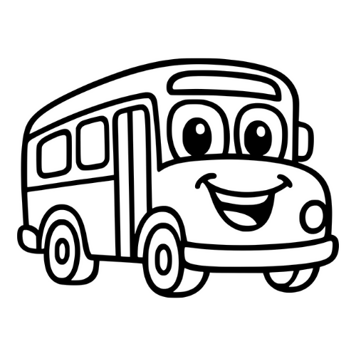 Cartoon Bus With Smile - Digital File - XCS Friendly Tumbler My Custom Designs PNG