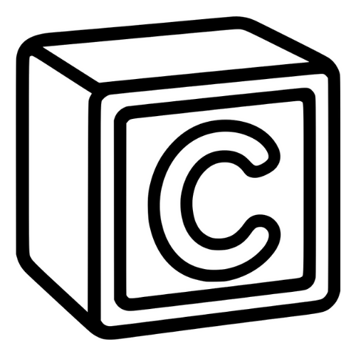 Alphabet Block C Sketch - Digital File - XCS Friendly Tumbler My Custom Designs PNG