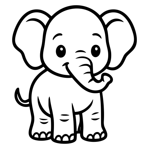 Cartoon Elephant Calf - Digital File - XCS Friendly Digital My Custom Designs PDF