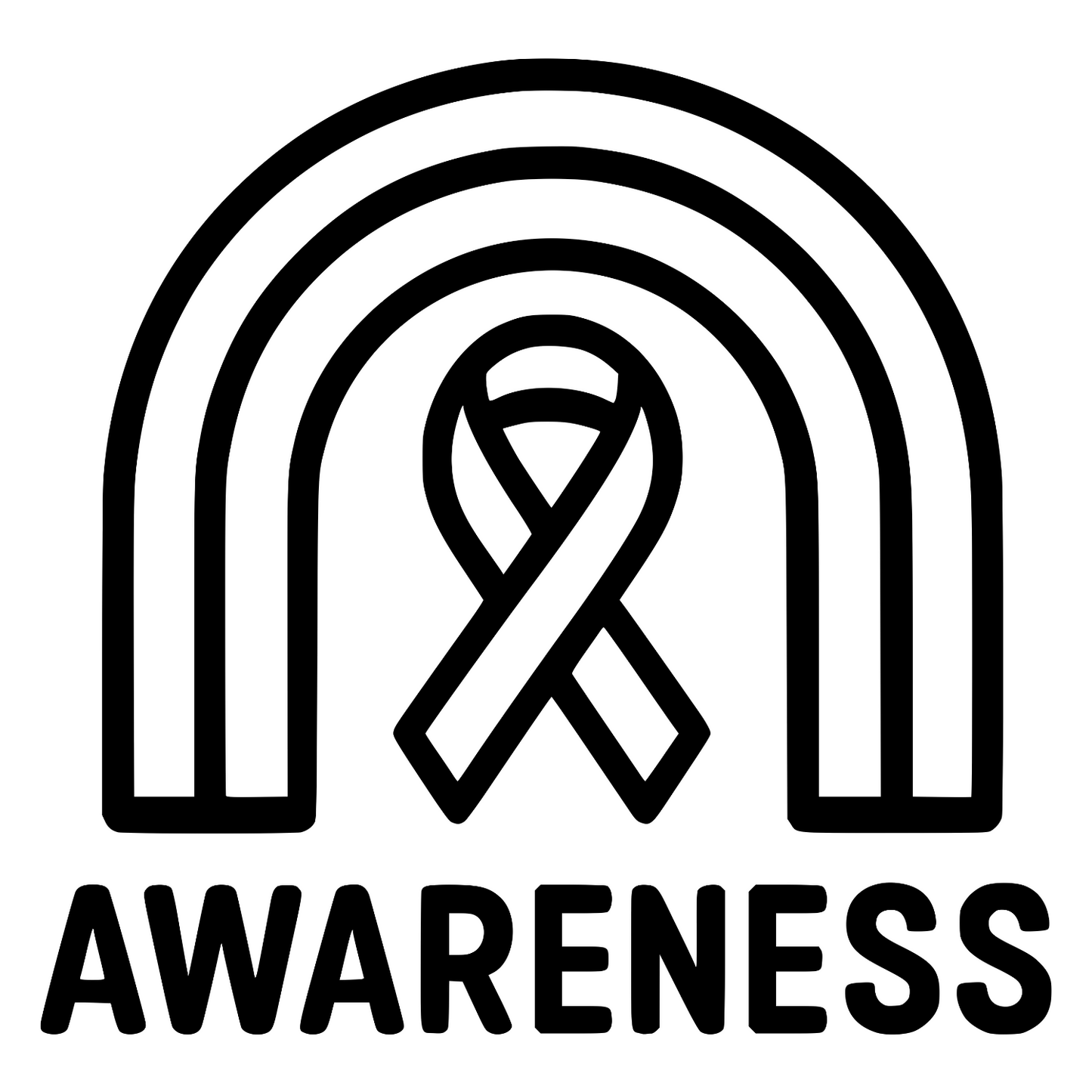 Awareness Rainbow Outline - Digital File - XCS Friendly Digital My Custom Designs PNG