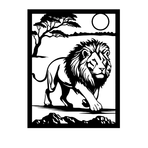 Lion Frame - Wall / Home Decor - Digital File Digital My Custom Designs ZIP File