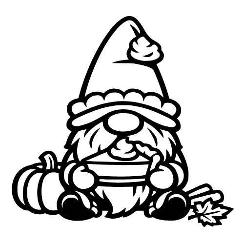 Cartoon Pumpkin Pie Gnome - Vector Graphics - Digital File Digital My Custom Designs PDF