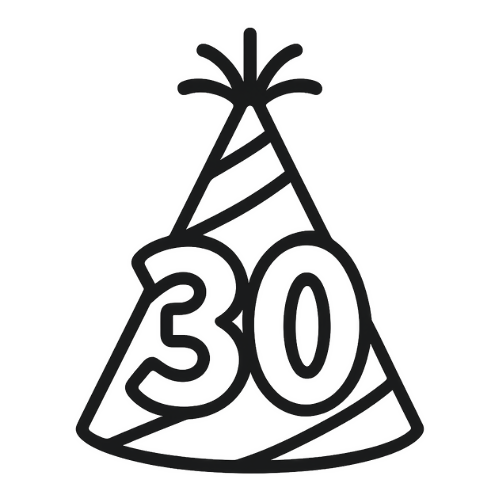 Birthday party Hat (30)- Digital File - XCS Friendly Tumbler My Custom Designs PNG