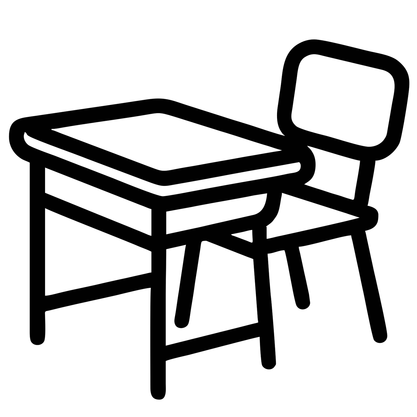 Desk and Chair Outline - Digital File - XCS Friendly Tumbler My Custom Designs PNG