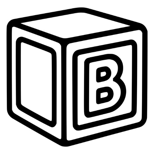Alphabet Block B Sketch - Digital File - XCS Friendly Tumbler My Custom Designs PNG