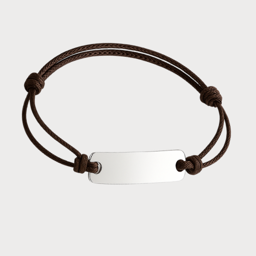 Engravable Corded Black & Brown Bracelets Jewelry My Custom Designs Brown