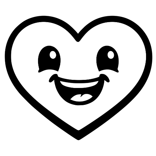 Cartoon Heart Smiling - Digital File - XCS Friendly Digital My Custom Designs PDF