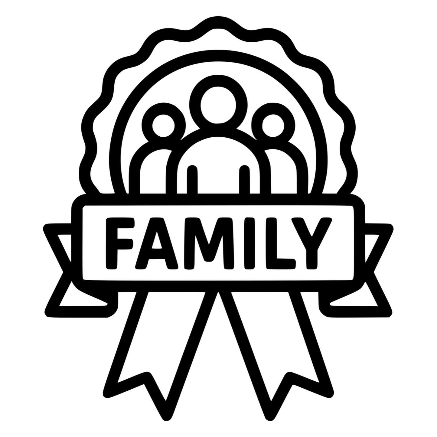 Family Ribbon Badge - Digital File - XCS Friendly Digital My Custom Designs PNG
